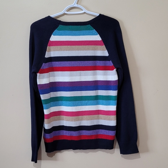 Chaps Cotton Blend Striped Sweater - Picture 2 of 4